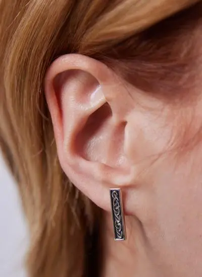 Sterling Silver Celtic Pin Earrings